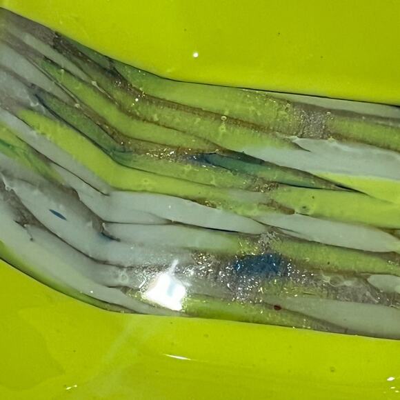 Fused Glass Decorative Square Bowl Dish Yellow 7 1/4” x 7 1/4” - Picture 6 of 7